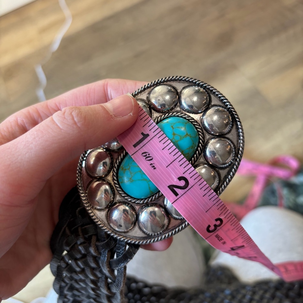 MNG Tropez Leather Woven Belt - Picture 5 of 15
